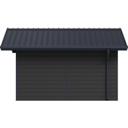 Abri premium bois composite double pente 15m² gris clair Woodlife Garden