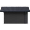 Abri premium bois composite double pente 15m² gris clair Woodlife Garden