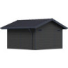 Abri premium bois composite double pente 15m² gris clair Woodlife Garden