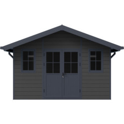 Abri jardin premium bois composite 10,7m² anthracite Woodlife Garden