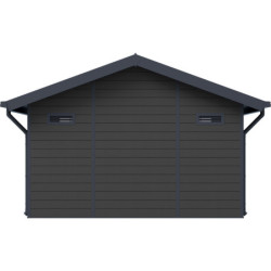 Abri jardin premium bois composite 10,7m² anthracite Woodlife Garden