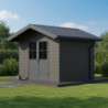 Abri premium composite double pente 7,78m² gris clair Woodlife Garden
