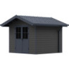 Abri premium composite double pente 7,78m² gris clair Woodlife Garden