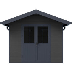 Abri premium composite double pente 7,78m² gris clair Woodlife Garden