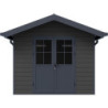 Abri premium composite double pente 7,78m² gris clair Woodlife Garden