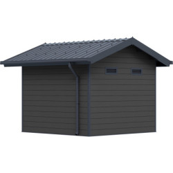 Abri premium composite double pente 7,78m² gris clair Woodlife Garden