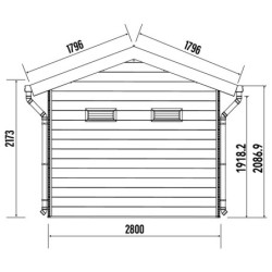 Abri premium composite double pente 7,78m² gris clair Woodlife Garden