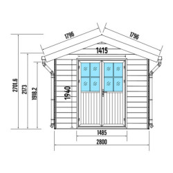 Abri premium composite double pente 7,78m² gris clair Woodlife Garden