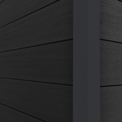 Abri toit plat en composite couleur gris clair 9m² porte alu Woodlife Garden