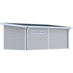 Abri de Jardin 16,8m² + Terrasse Monopente Bois Composite - Woodlife