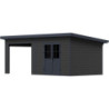 Abri de Jardin 16,8m² + Terrasse en Bois Composite Anthracite - Woodlife Garden