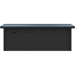 Abri de Jardin 16,8m² + Terrasse en Bois Composite Anthracite - Woodlife Garden