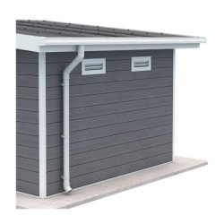Kit gouttières blanc pour abri Woodlife garden avec terrasse