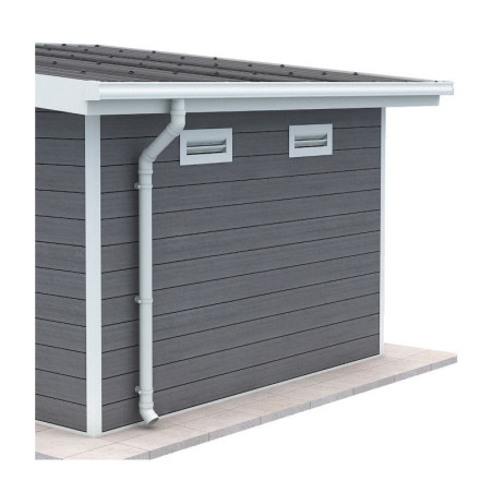 Kit gouttières blanc pour abri Woodlife garden avec terrasse