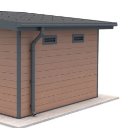 Kit gouttières anthracite pour abri double pentes avec terrasse