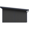 Abri toit plat composite anthracite 14,90m² porte alu Woodlife Garden