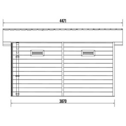Abri toit plat composite anthracite 14,90m² porte alu Woodlife Garden