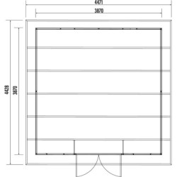 Abri toit plat composite anthracite 14,90m² porte alu Woodlife Garden