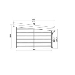 Abri toit plat composite anthracite 14,90m² porte alu Woodlife Garden