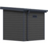 Abri toit plat en composite couleur anthracite 4,41m² porte alu Woodlife Garden
