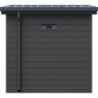 Abri toit plat en composite couleur anthracite 4,41m² porte alu Woodlife Garden