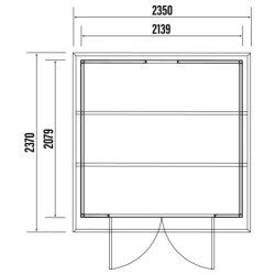 Abri toit plat en composite couleur anthracite 4,41m² porte alu Woodlife Garden