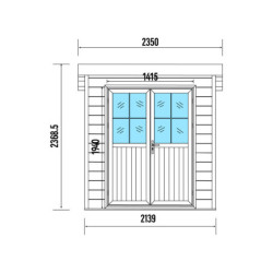Abri toit plat en composite couleur anthracite 4,41m² porte alu Woodlife Garden