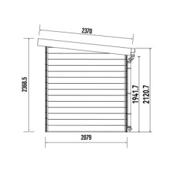 Abri toit plat en composite couleur anthracite 4,41m² porte alu Woodlife Garden