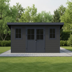 Abri toit monopente composite couleur anthracite 12m² Woodlife Garden