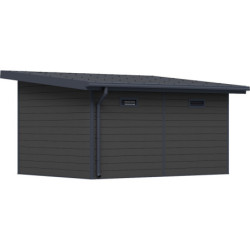 Abri toit monopente composite couleur anthracite 12m² Woodlife Garden