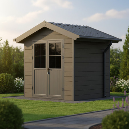 Abri premium bois composite double pente 5m² anthracite Woodlife Garden