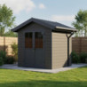 Abri premium bois composite double pente 5m² anthracite Woodlife Garden