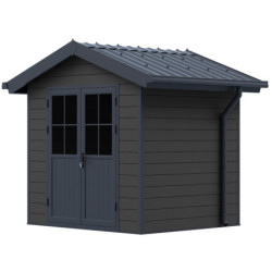 Abri premium bois composite double pente 5m² anthracite Woodlife Garden