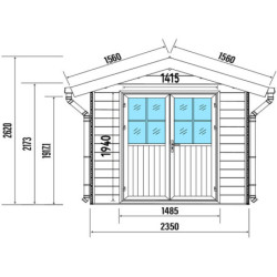 Abri premium bois composite double pente 5m² anthracite Woodlife Garden
