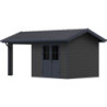 Abri premium bois composite avec terrasse gris foncé Woodlife Garden