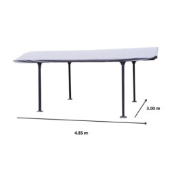 Bâche en PVC pour carport en alu gris 1 voiture 14,62m² - Habrita