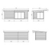 Bureau de jardin Andrea 11,7m² - en bois brut - terrasse 9,09m² - Palmako