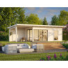 Bureau de jardin Andrea 17,85m² - bois brut - terrasse 9,09m² - Palmako