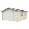 Garage en bois Roger 24,8m² - madriers 44mm - porte en bois- Palmako