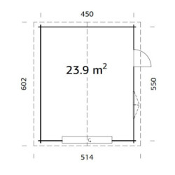 Garage en bois Roger 24,8m² - madriers 44mm - porte sectionnelle - Palmako