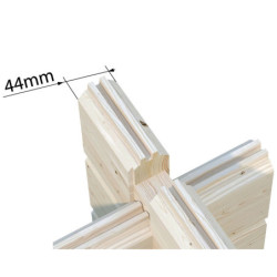 Garage en bois Roger 24,8m² - madriers 44mm - porte sectionnelle - Palmako