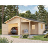 Garage Roger 28,05m² avec terrasse - madriers 44mm - porte en bois