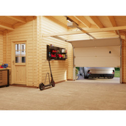 Garage Roger 28,05m² avec terrasse - madriers 44mm - porte sectionnelle