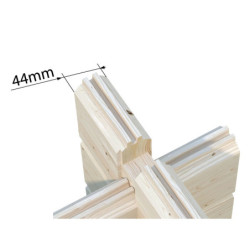 Garage double Roger 29,3m² - madriers 44mm - porte en bois- Palmako