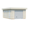 Garage en bois Rasmus 19,8m² - madriers 44mm - porte sectionnelle - Palmako
