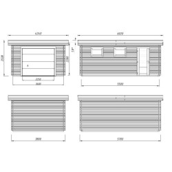 Garage en bois Rasmus 19,8m² - madriers 44mm - porte sectionnelle - Palmako