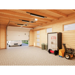 Garage en bois Rasmus 19,8m² - madriers 44mm - porte sectionnelle - Palmako