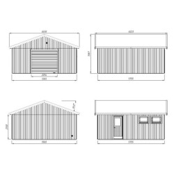 Garage en bois Andre 32,08m² - panneaux 18mm - porte sectionnelle - Palmako