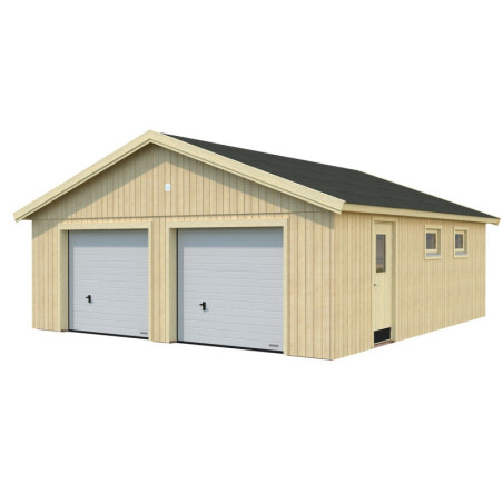 Garage double Andre 49,14m² - panneaux 18mm - porte sectionnelle - Palmako
