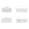 Garage double Andre 49,14m² - panneaux 18mm - porte sectionnelle - Palmako
